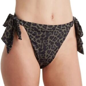 Good American Hip Hug Swim Bottoms in Sage Leopard Green Plus Size 2XL 5